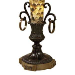 Dark Bronze and Antique Brass Tabletop Torchere