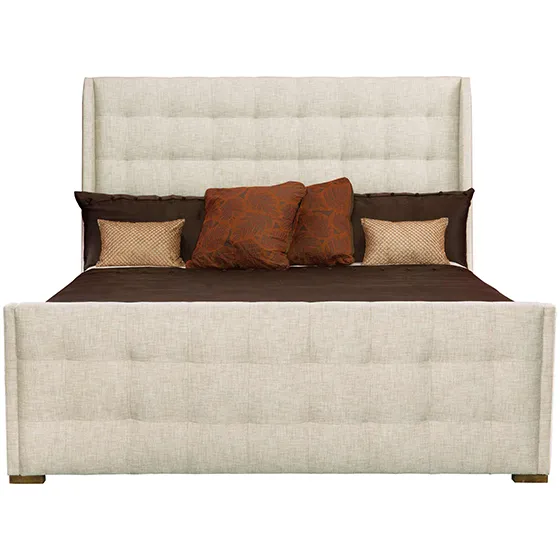 soho-luxe upholstered sleigh bedroom