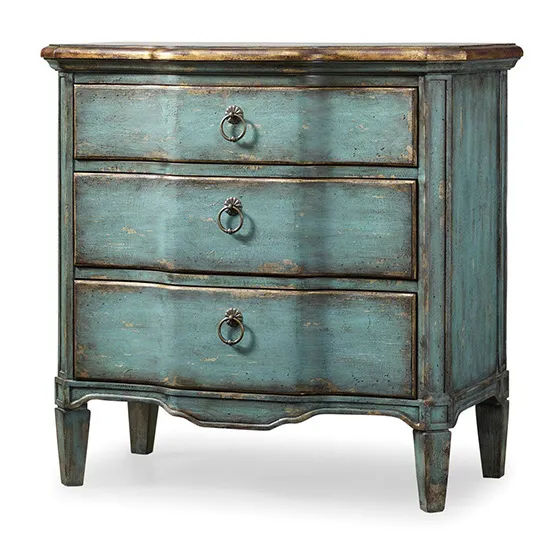 three drawer turquoise chest