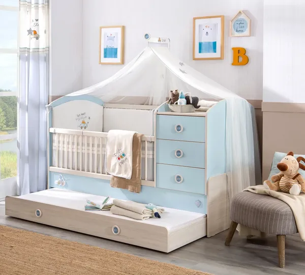 BABY-BOY CONVERTIBLE BABY BED