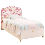FLORA FABRIC HEADED BED WITH BASE-