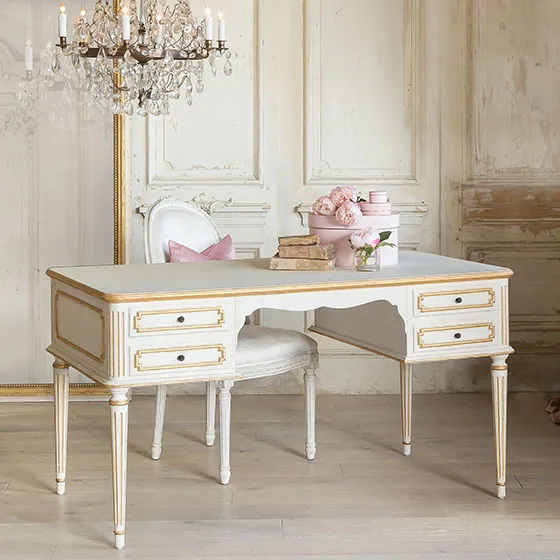 COCO MADAME DESK WITH GOLD HIGHLIGHTS