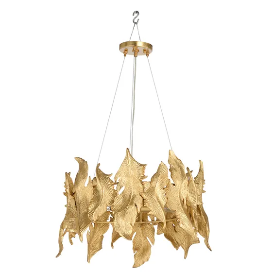 brass four-light flourish chandelier