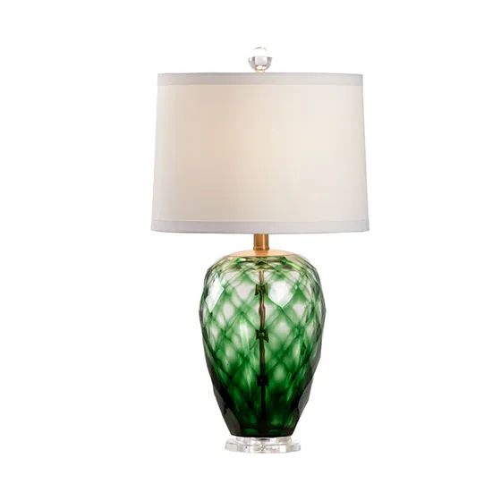 green glass lamp