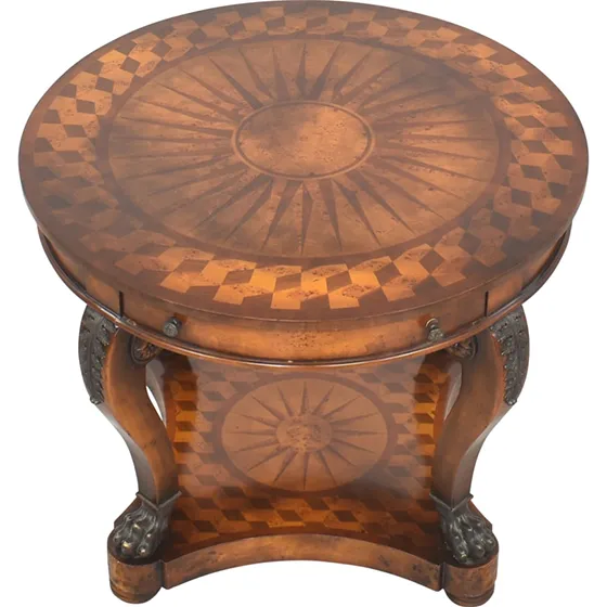 wooden round table-theodore alexander