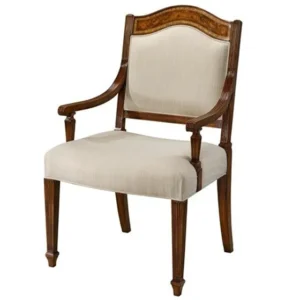 wooden upholstered arm chair theodore alexander