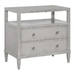 hickory white bedside table in grey breeze-finish