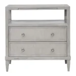 hickory white bedside table in grey breeze finish