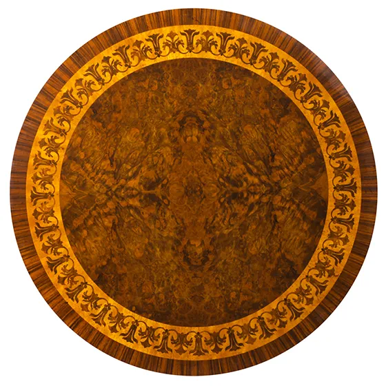 Marquetry Burl-Walnut Occassional Table