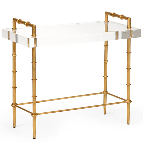 acrylic bamboo side table
