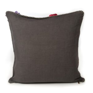 MacKenzie-Childs Covent Garden Floral Square Pillow – Grey
