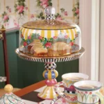 Striped Awning Cake-Dome & Stand Set
