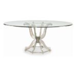 Century Furniture Casual Dining Omni Metal Base Dining Table With Glass Top