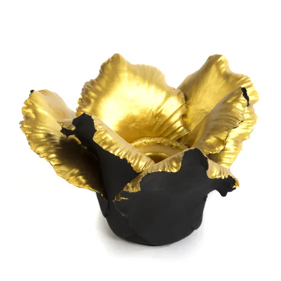 Daffodil Candle Holder – Black & Gold