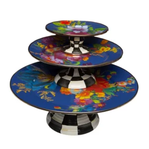Flower Market Mini Pedestal Platter - Lapis