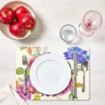 Flower Market Placemats – White – Set of 4