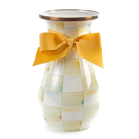 Parchment Check Vase – Tall