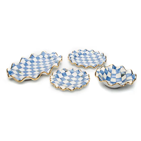 Royal-Check Fluted Dessert Plate