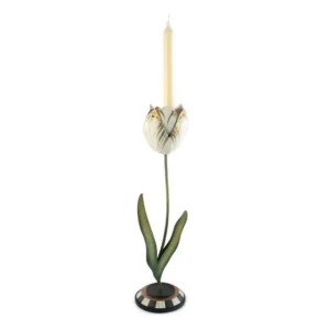 Tulip Candle Holder - Gold & Ivory - Large