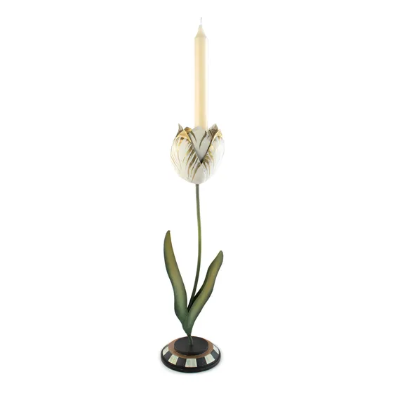 Tulip Candle Holder – Gold & Ivory – Large