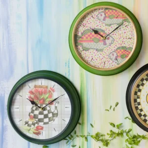 Tea Kettle Bouquet Wall Clock