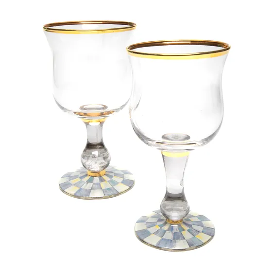 Sterling Check Water Glass