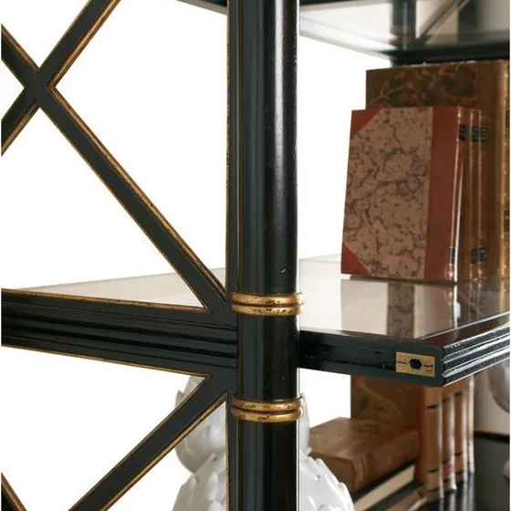 Empire Etagere in Ebony-Finish with Aged Gold Accents