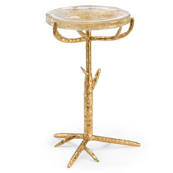 gold twig side table